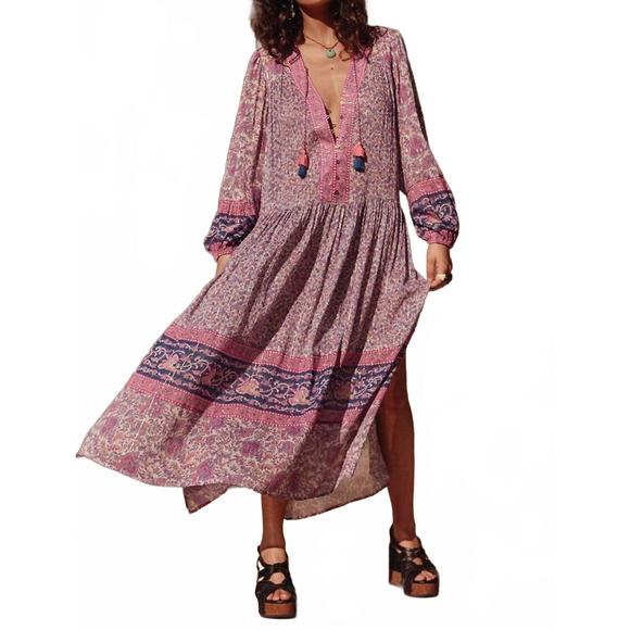 NEW SPELL little bird gown in berry